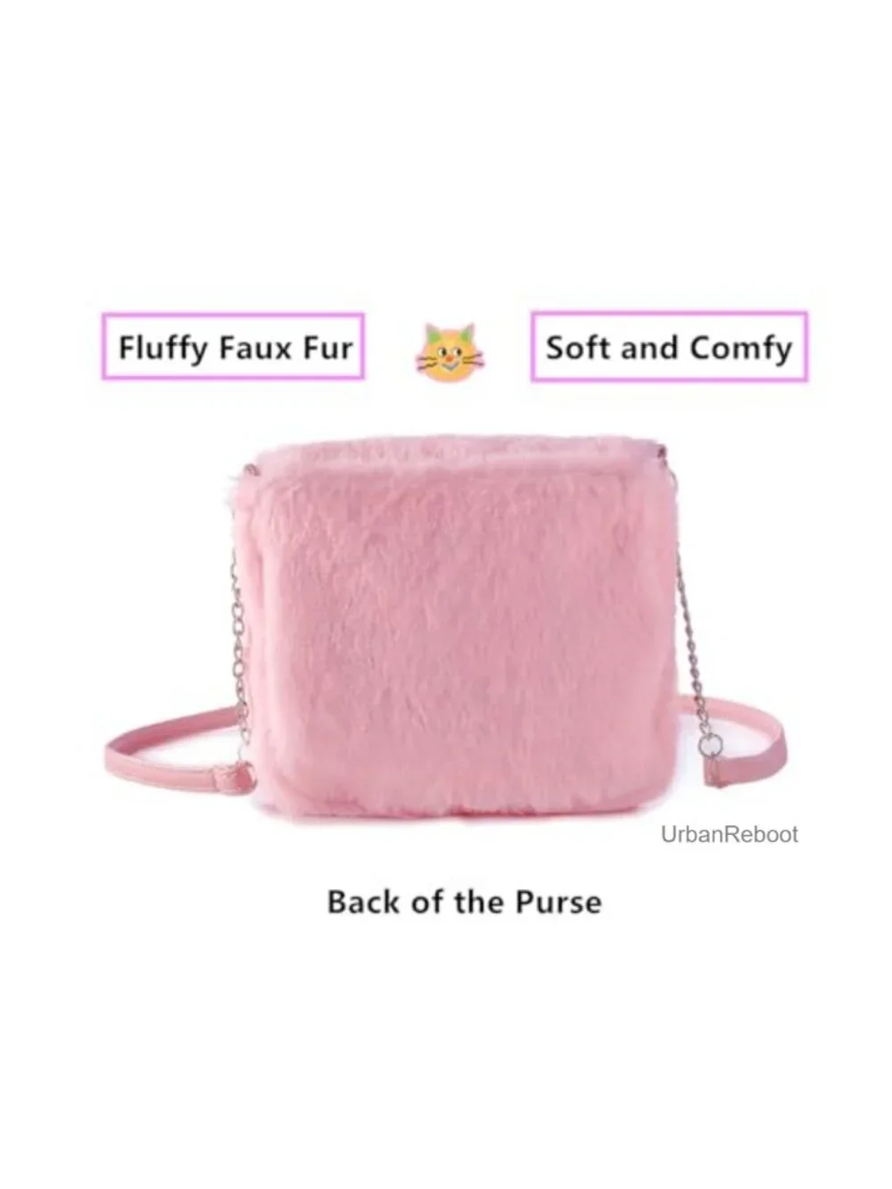 Girls Small Fluffy Crossbody Bag Faux Fur Adjustable Strap Purse Wallet